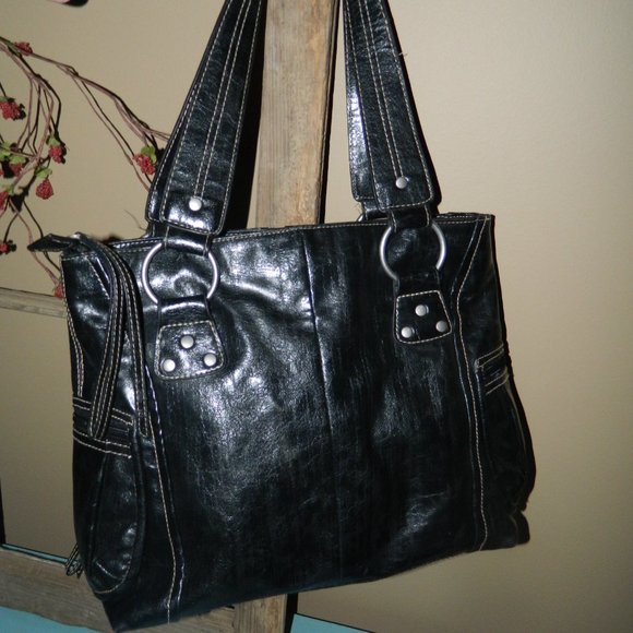 Kenneth Cole Reaction Faux Leather Shoulder Bag Purse - Picture 3 of 7